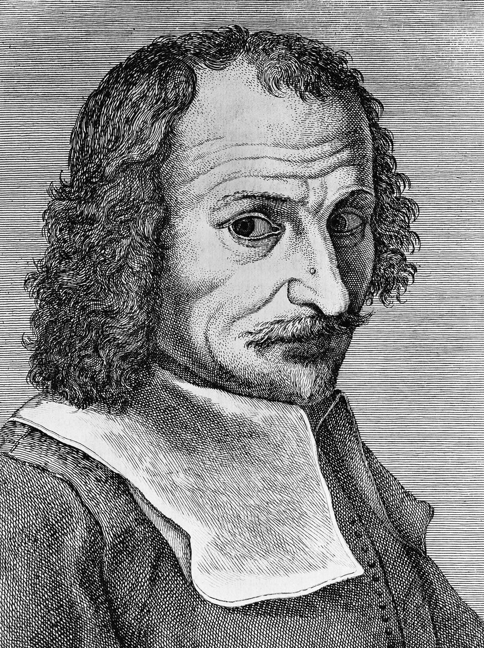 Porträtt av Lorenzo Lippi (1606-1665), italiensk målare, poet och författare, gravyr från dikten Malmantile racquistato, utgiven av Stamperia Stefano Orlandini av John Ward Dunsmore
