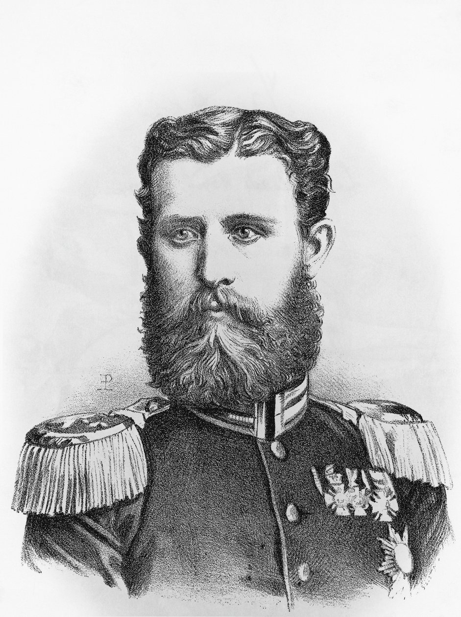 Porträtt av prins Leopold av Hohenzollern-Sigmaringen (1835-1905), preussisk tronkandidat, gravyr av John Ward Dunsmore
