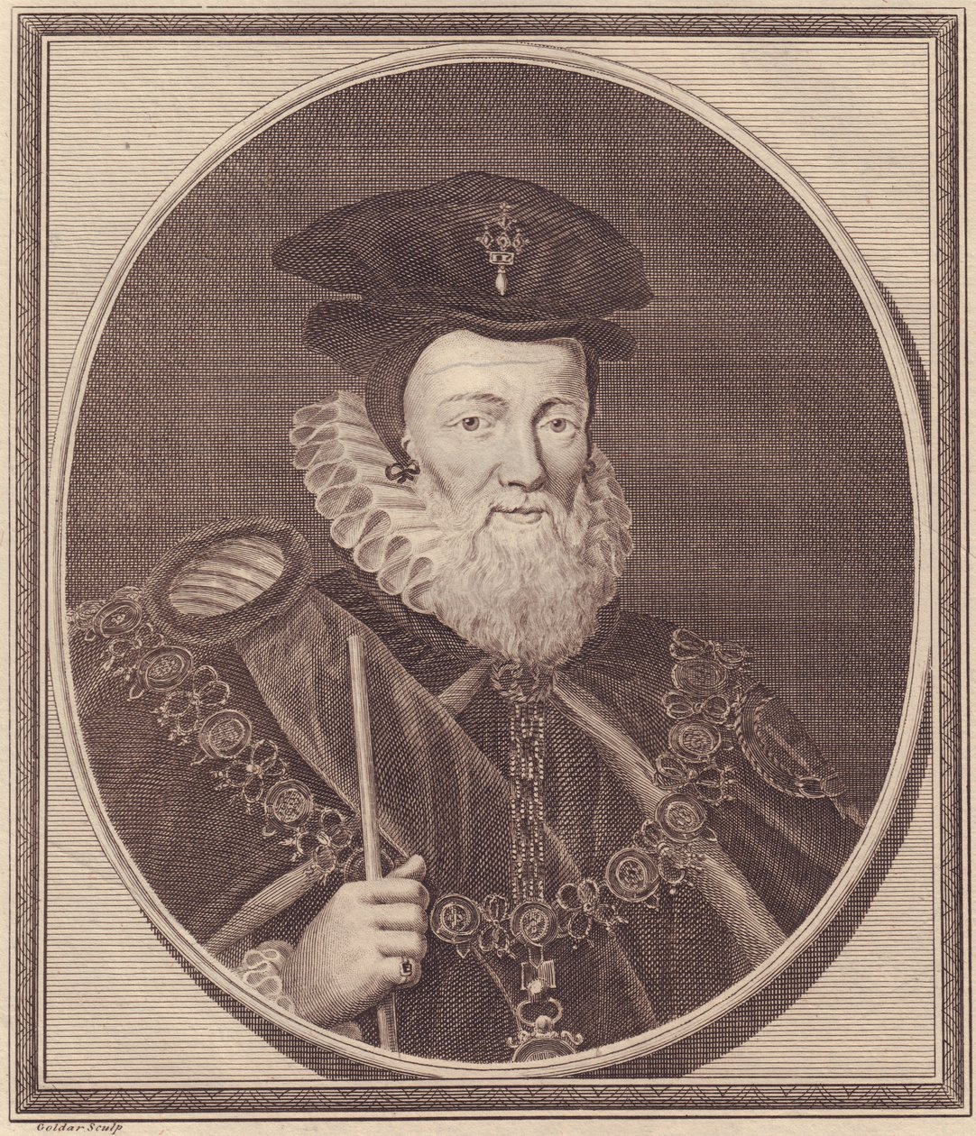 Porträtt av William Cecil av John Ward Dunsmore