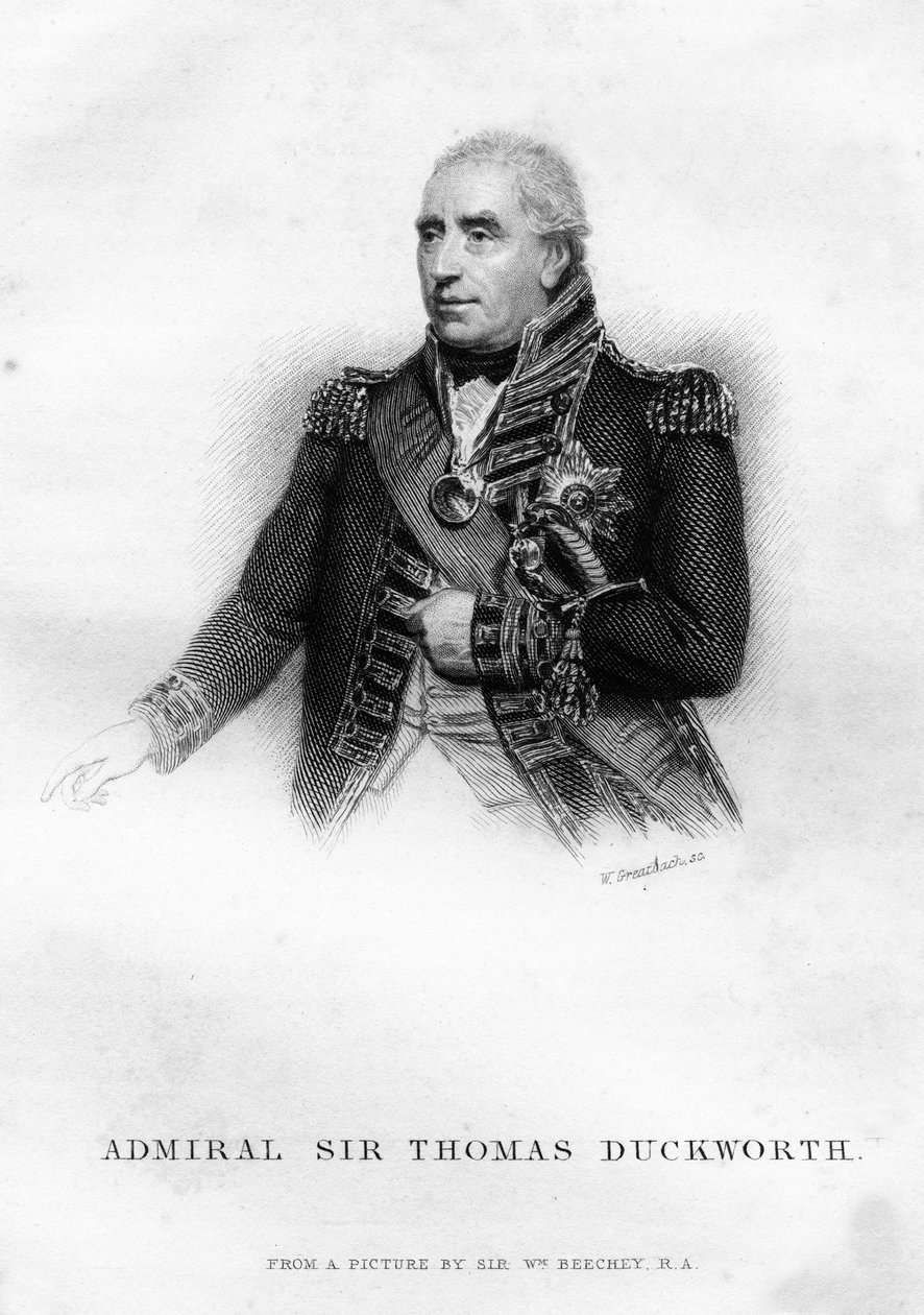 Sir John Thomas Duckworth 1747-1817, brittisk sjöofficer, 1837. av W. Greatbatch