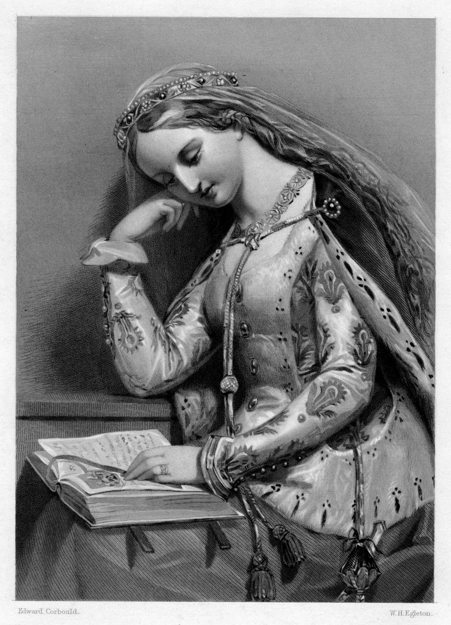 Elizabeth av York, drottningkonsort till kung Henry VII av England, 1800-talet. av W. H. Egleton
