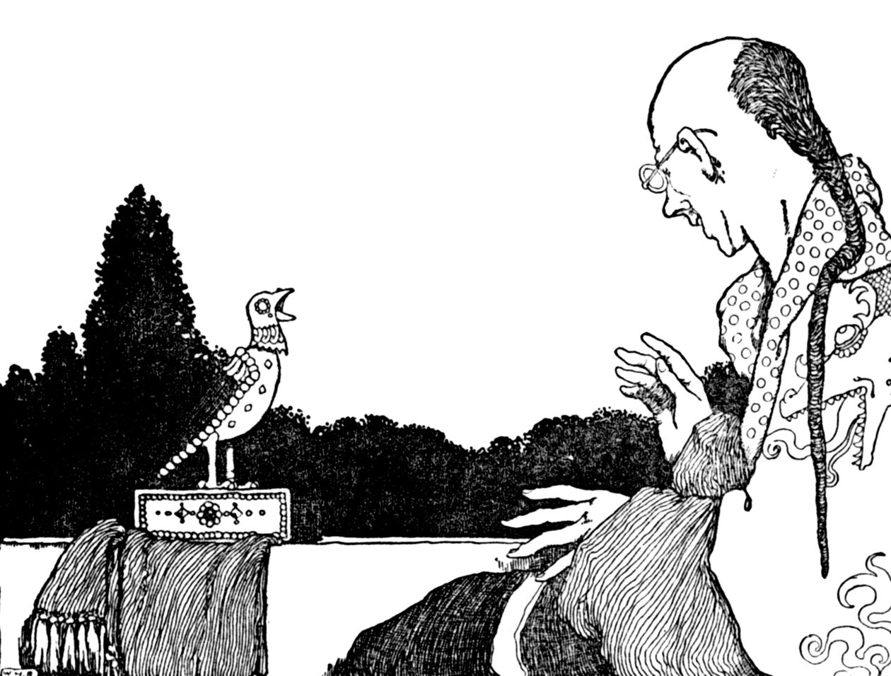 Han var lika framgångsrik som den riktiga näktergalen, c1930 av William Heath Robinson
