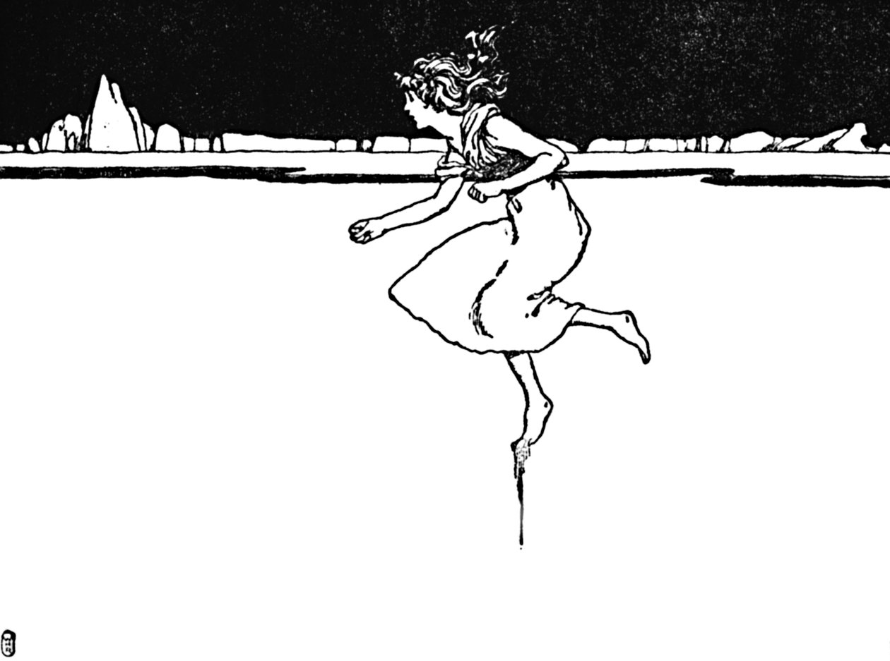 Hon sprang på så fort hon kunde, c1930 av William Heath Robinson