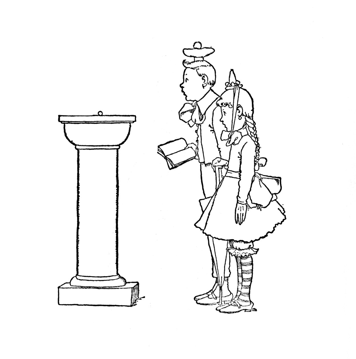 Ärtorna presenterades i kuriosakabinettet, c1930 av William Heath Robinson