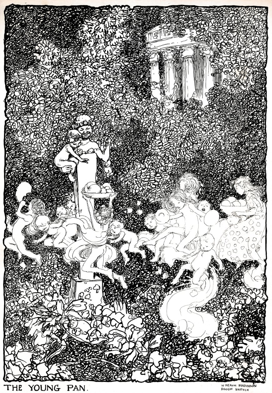 The Young Pan - Etapp ett, c1920 av William Heath Robinson