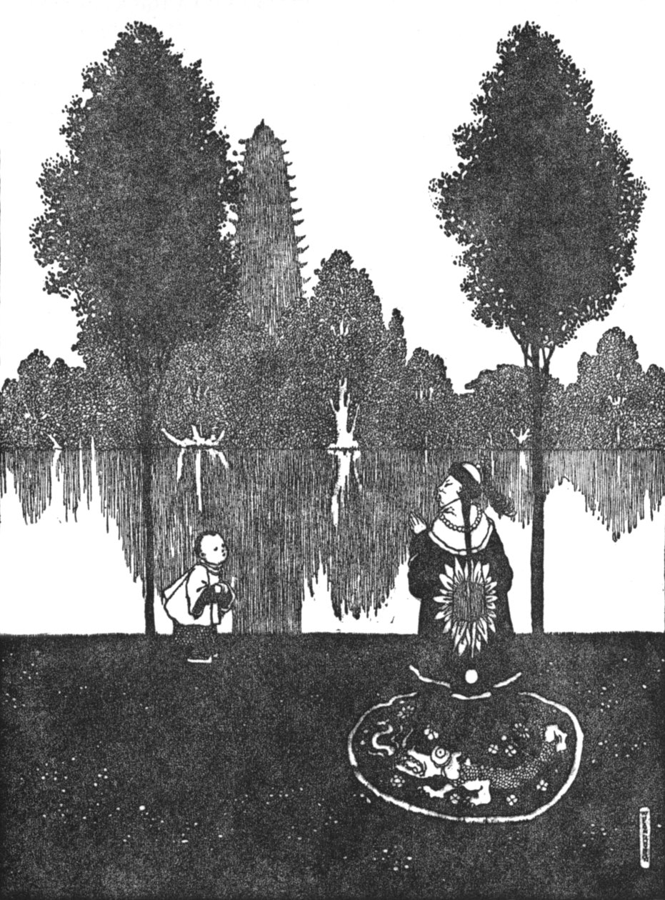 De älskade staden, palatset och trädgården, c1930 av William Heath Robinson