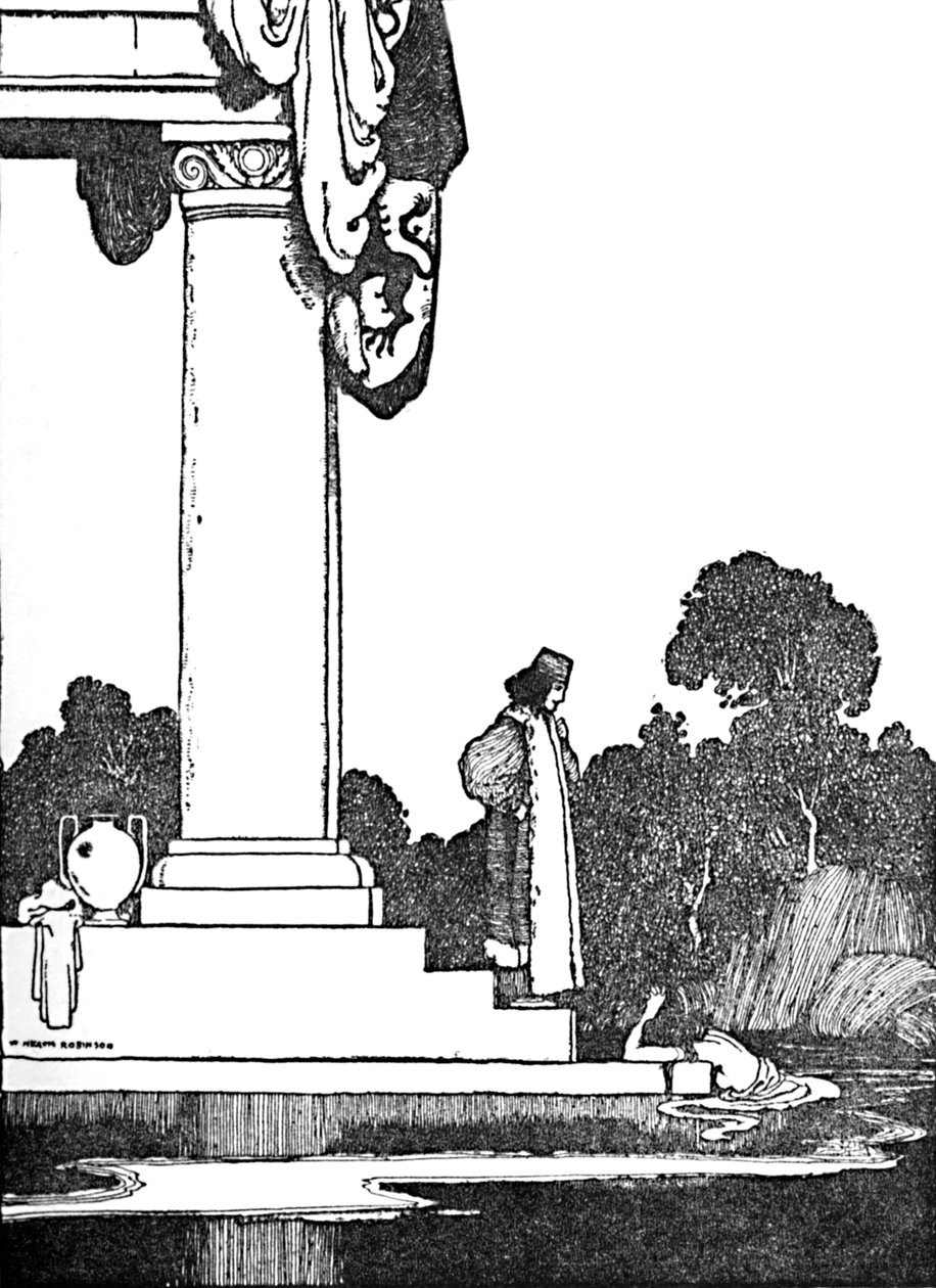 När solen gick upp vaknade hon, c1930 av William Heath Robinson