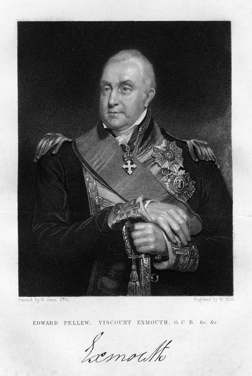 Amiral Edward Pellew 1757-1833, 1:e Viscount Exmouth, 1837. av W. Holl