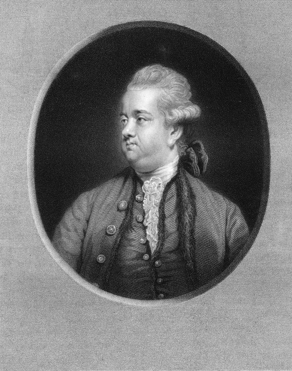 Edward Gibbon, brittisk historiker från 1700-talet, 1836. av W. Holl