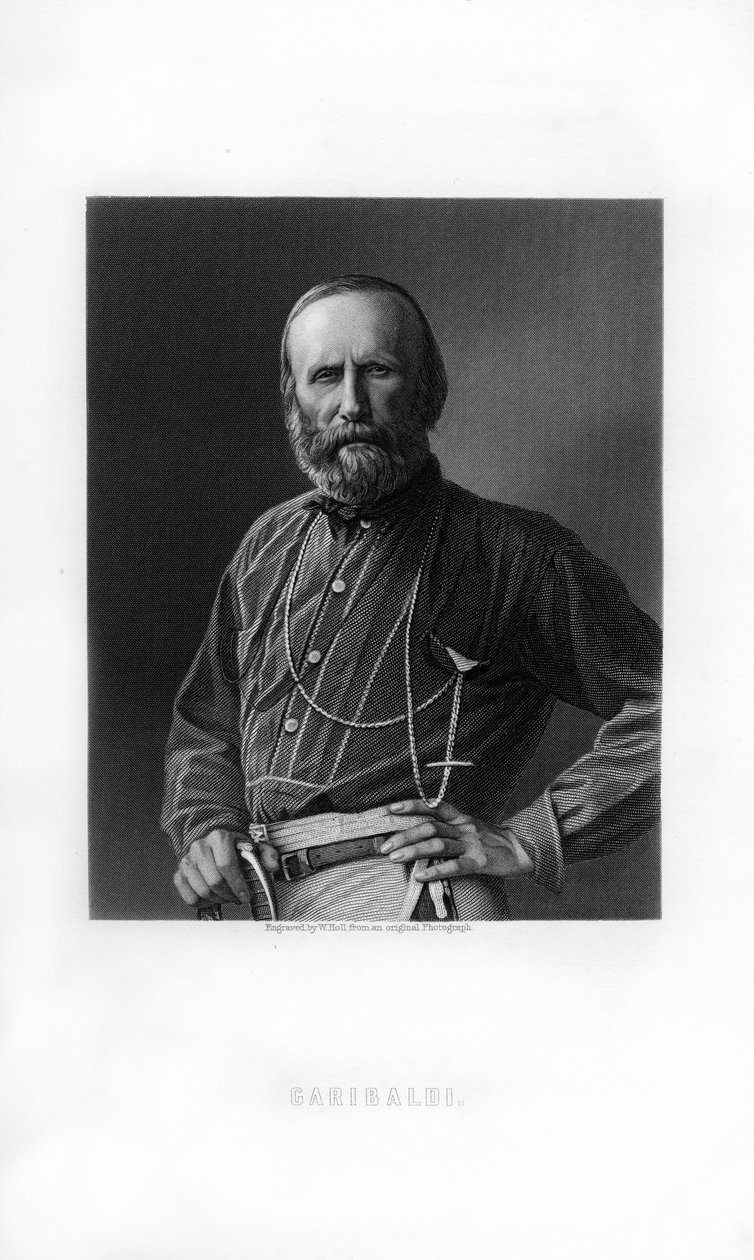 Giuseppe Garibaldi, italiensk patriot och soldat från Risorgimento, 1893. av W. Holl