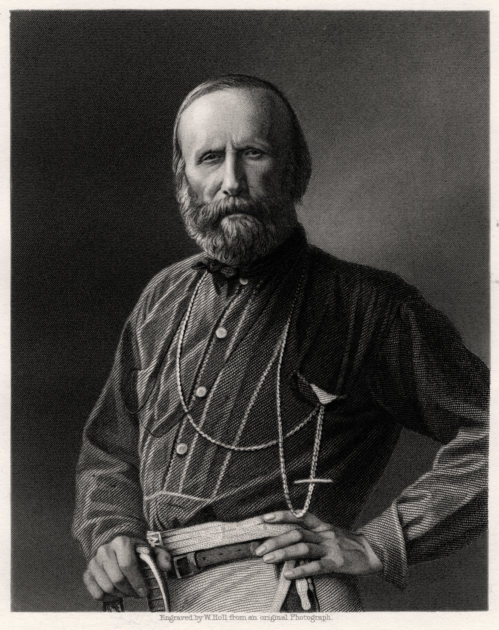 Giuseppe Garibaldi, italiensk patriot, 1800-talet av W. Holl