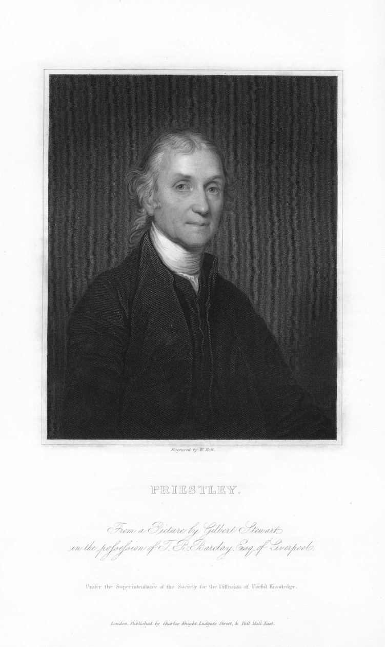 Joseph Priestley, engelsk kemist och presbyteriansk minister, 1836. av W. Holl