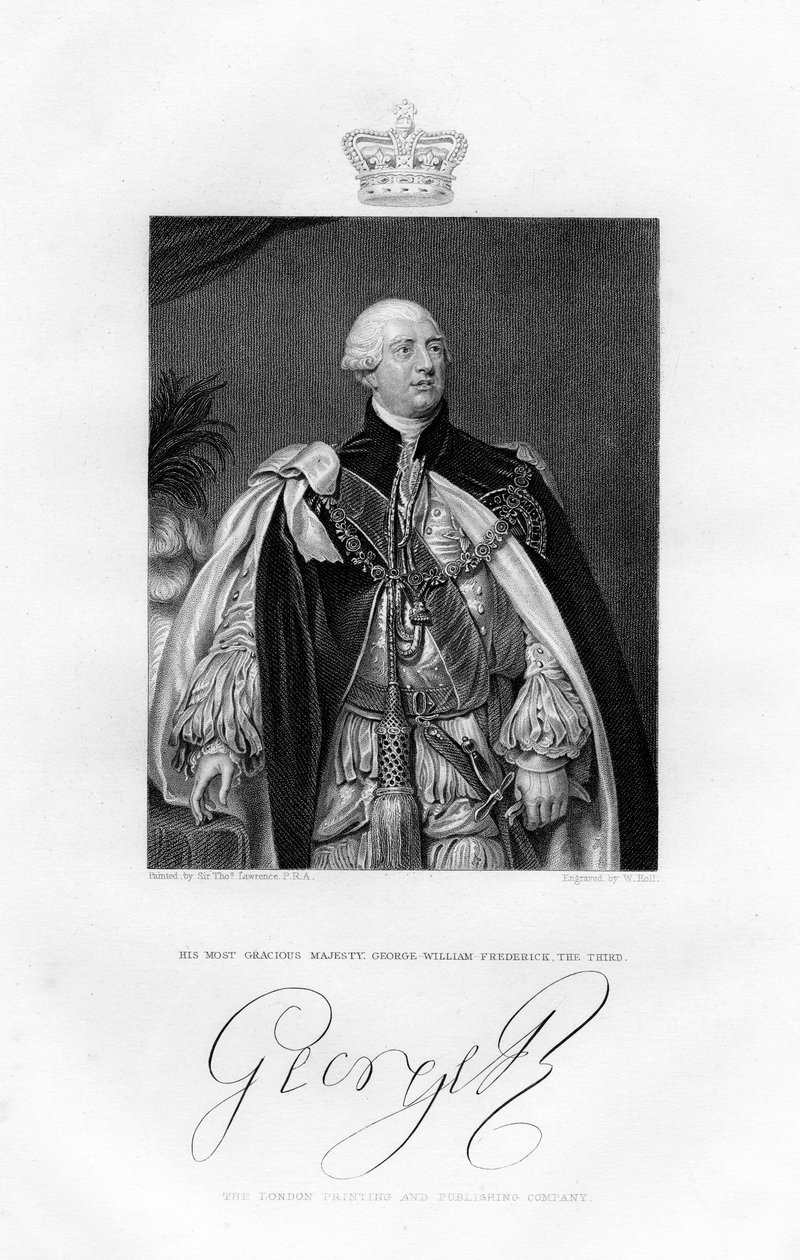 Kung George III av Storbritannien, 1800-talet. av W. Holl