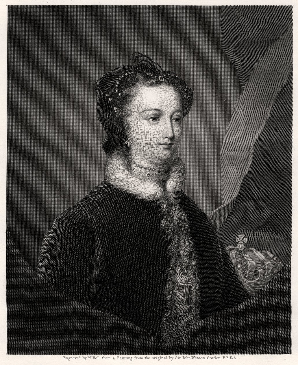 Mary Stuart, skottens drottning, 1800-talet av W. Holl