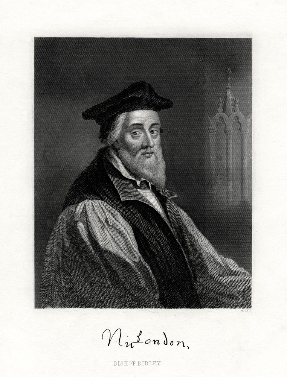 Nicholas Ridley, död 16 oktober 1555, engelsk präst, 1800-talet av W. Holl