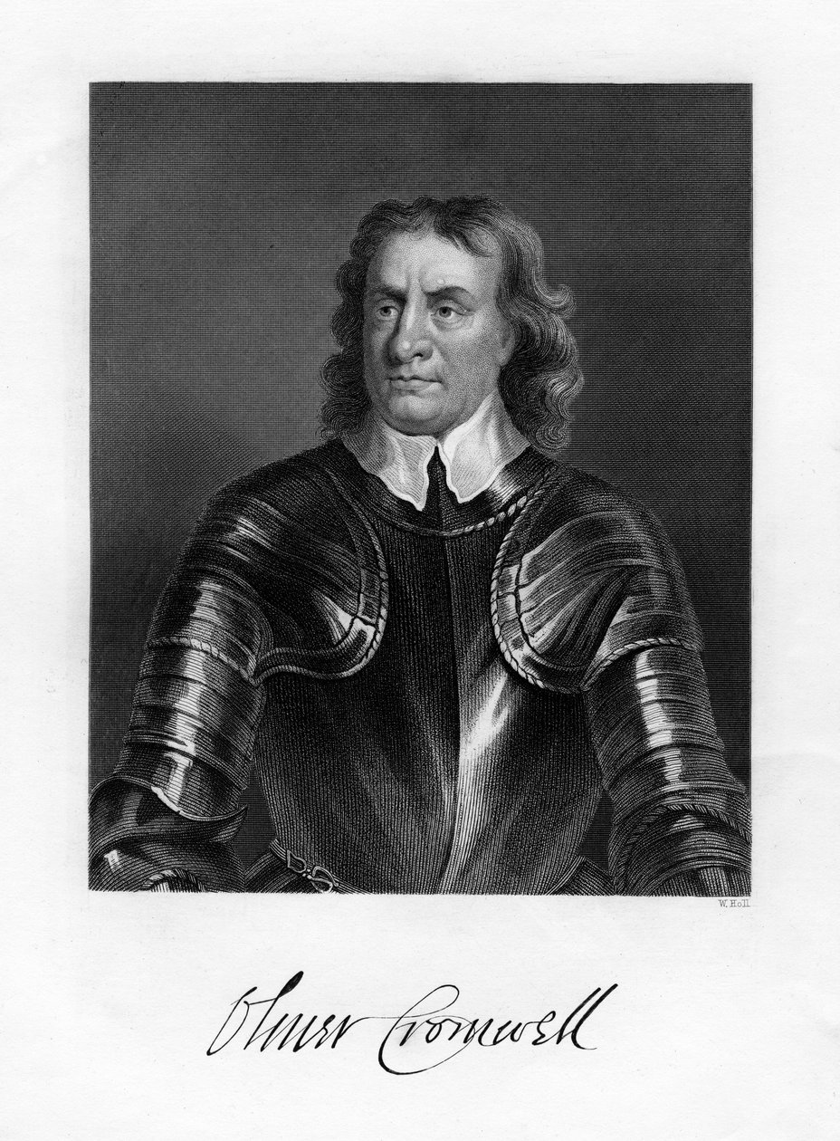 Oliver Cromwell, engelsk soldat och statsman, 1800-talet av W. Holl