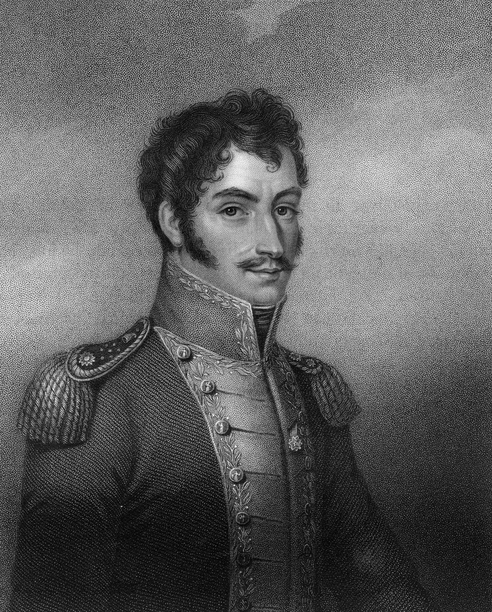 Simon Bolivar, sydamerikansk revolutionär från 1800-talet, 1836. av W. Holl