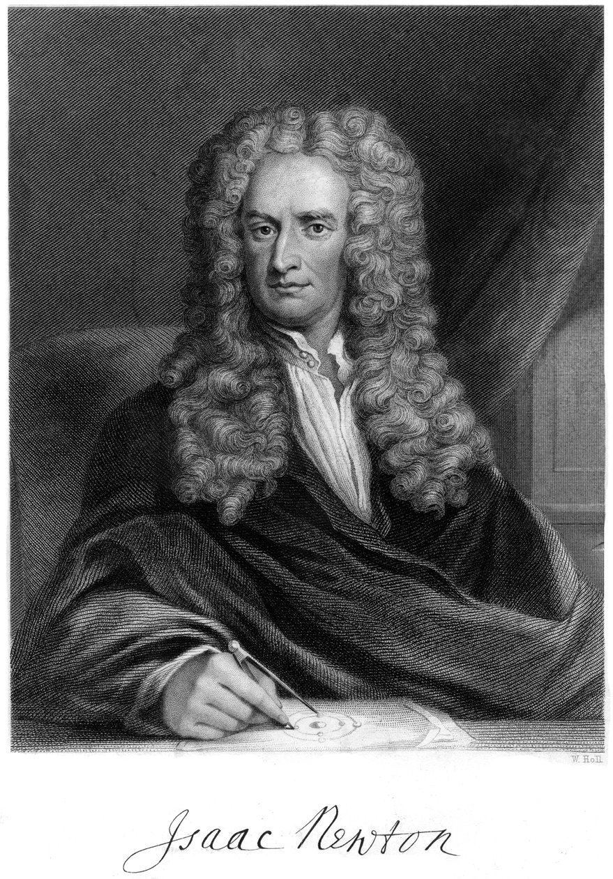 Sir Isaac Newton, engelsk matematiker, astronom och fysiker, 1800-talet. av W. Holl