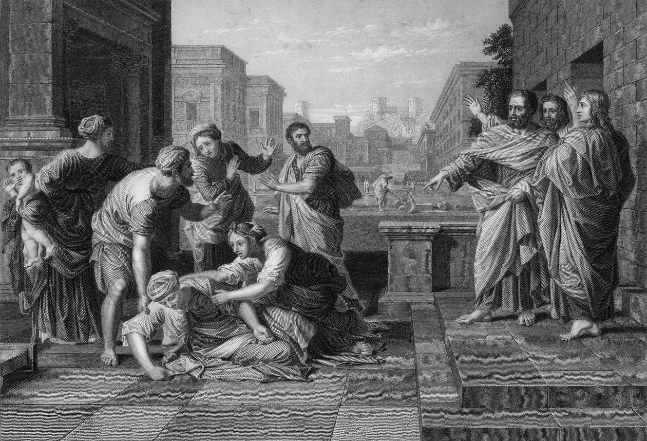 Sedan föll hon genast ner för hans fötter och gav upp spöket, 1800-talet. av W. Holl