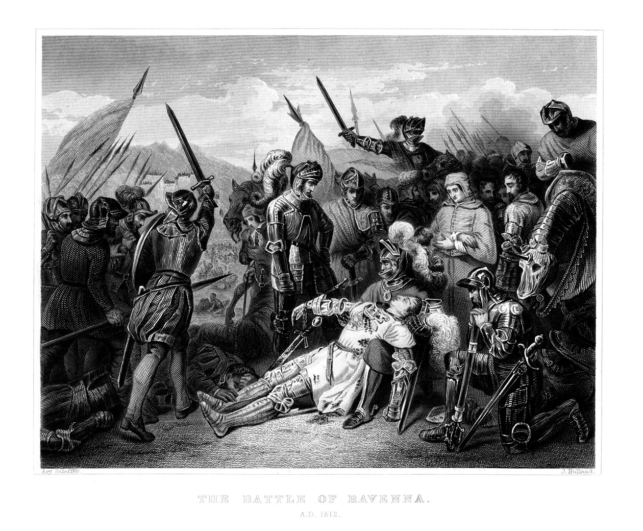 Slaget vid Ravenna, 11 april 1512, 1875 av W. Hulland
