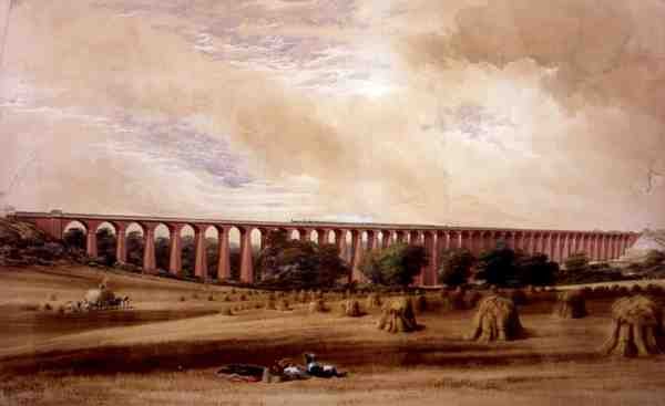 Welwyn Viaduct, ca 1850 (akvarell på papper) av W. Humber