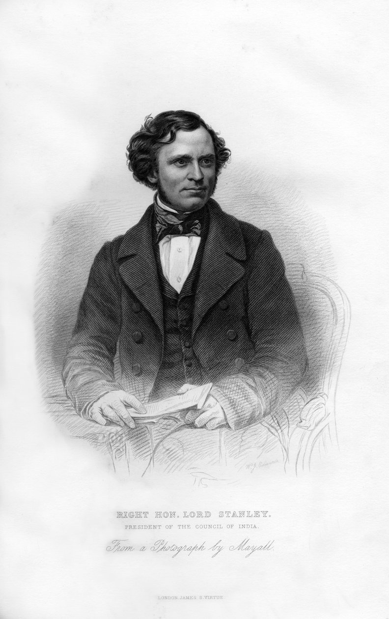 Edward Henry Stanley, 15:e Earl of Derby, 1826-1893, brittisk statsman, 1800-talet. av W. J. Edwards