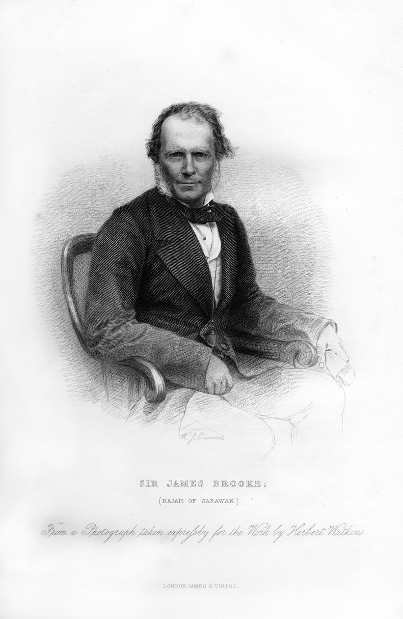 Sir James Brooke, Rajah av Sarawak, 1800-talet. av W. J. Edwards