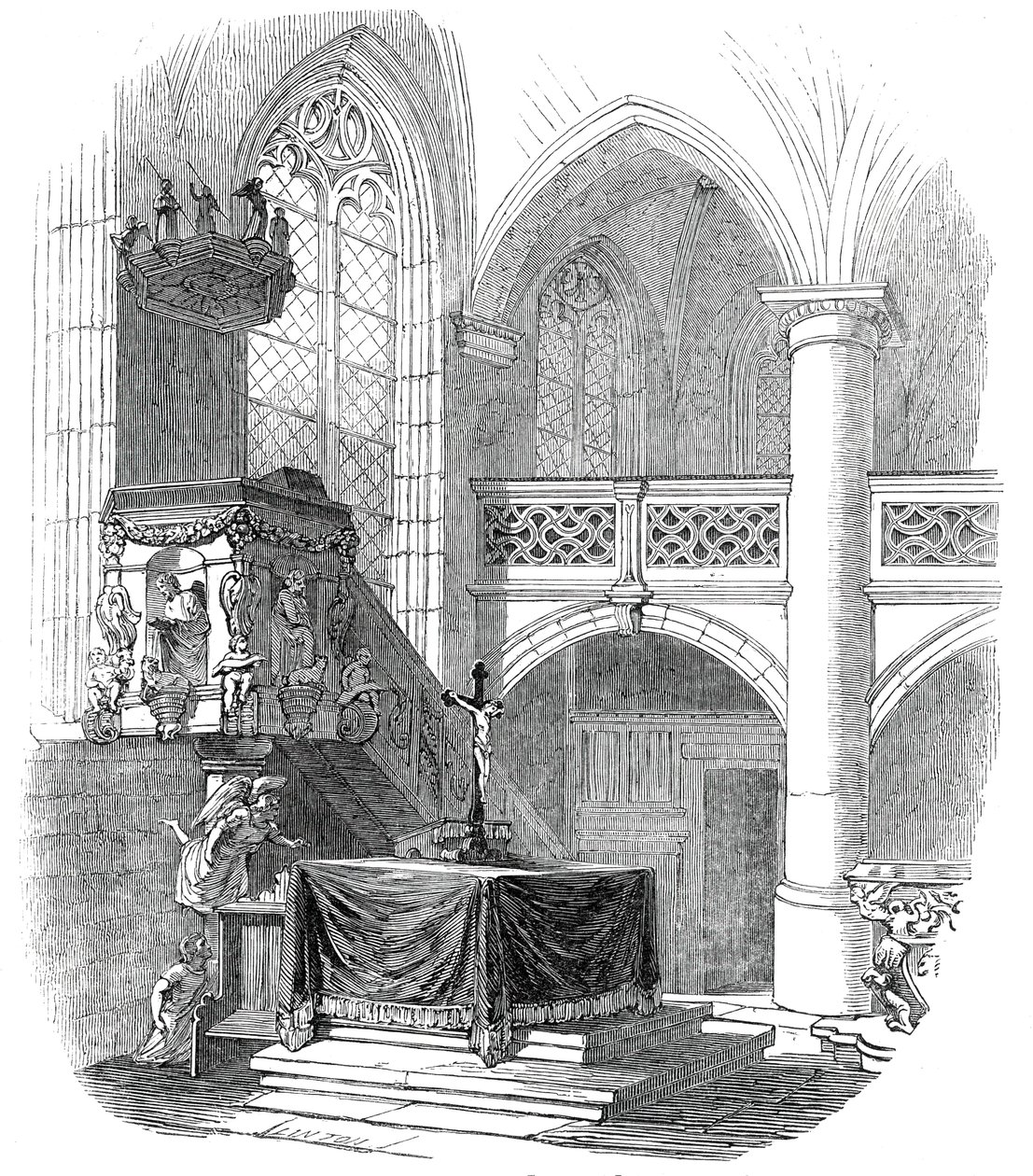 Kapell vid Kalenberg - efter Hans Kungliga Höghet Prins Alberts teckning, 1845. av W. J. Linton