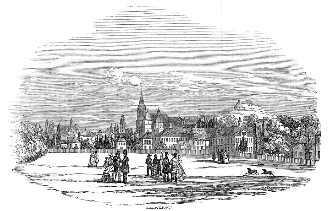 Coburg - från Hans Kungliga Höghet Prins Alberts teckning, 1845. av W. J. Linton