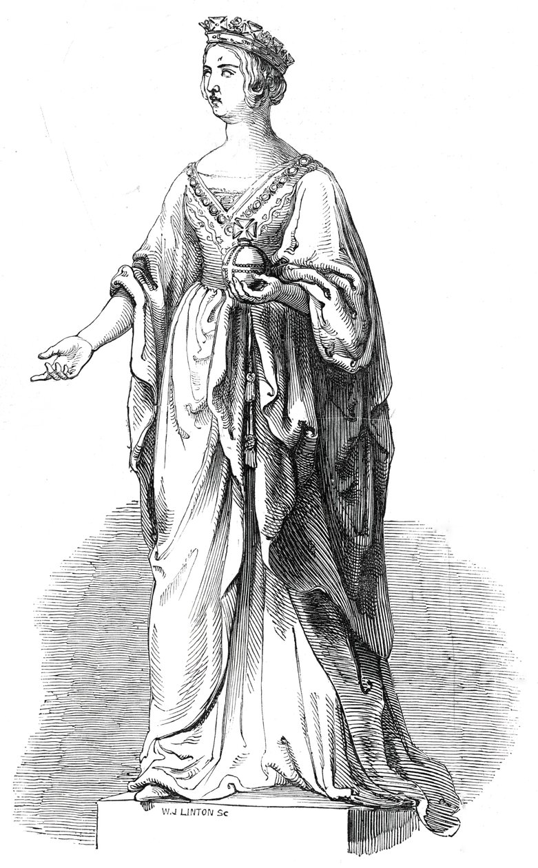 Marmorstaty av Hennes Majestät, i Royal Exchange, 1845. av W. J. Linton