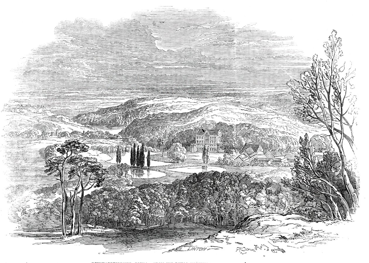 Reinhardsbrunn, Gotha - från Hans Kungliga Höghet Prins Alberts teckning, 1845. av W. J. Linton
