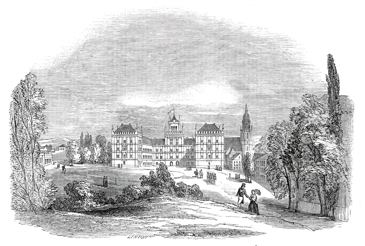Slottet i Ehrenburg, Coburg - från Hans Kungliga Höghet Prins Alberts teckning, 1845. av W. J. Linton
