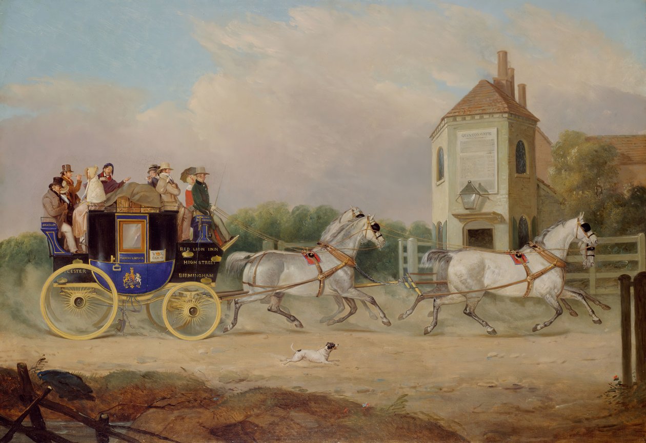 Stourbridge till Birmingham Royal Mail Coach, 1842. av W. J. Pringle