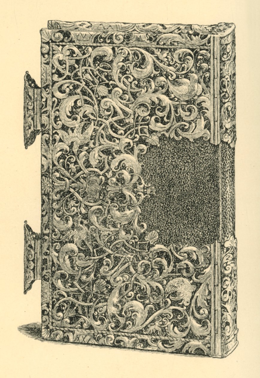 Bokomslag i förgyllt silver, 1881. av W Jones