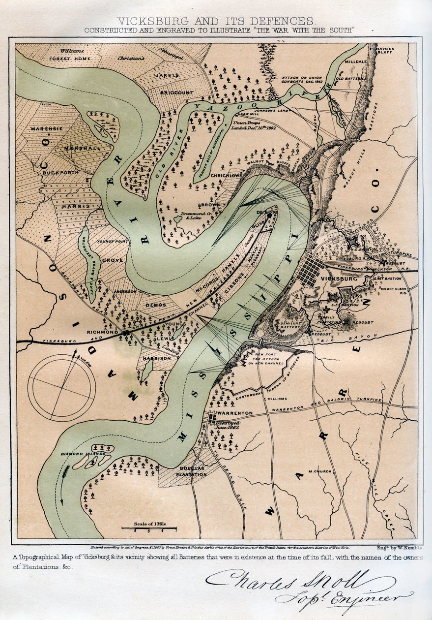 Vicksburg, Mississippi, och dess försvar, 1862-1867. av W Kemble
