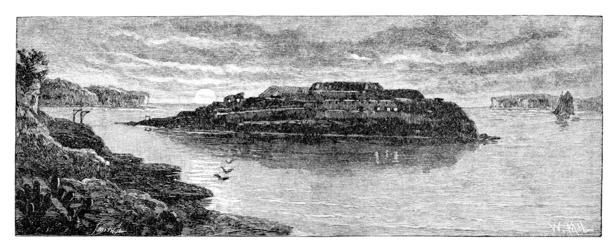 Bare Island, Botany Bay, New South Wales, Australien, 1886. av W. Macleod