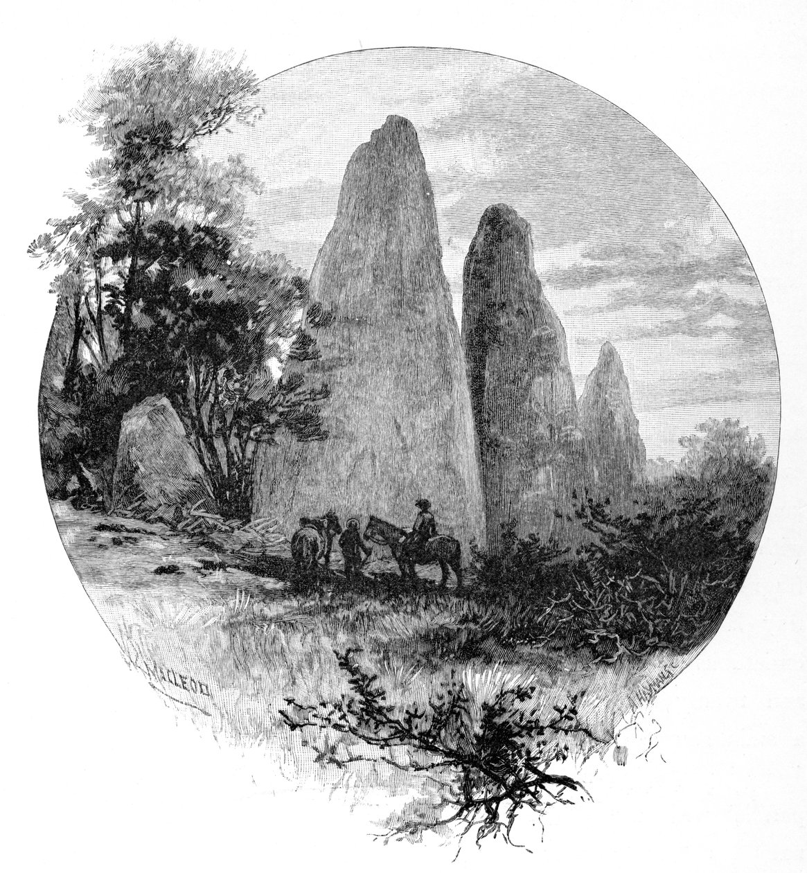Granitklippor, Betts läger, Mount Kosciuszko, New South Wales, Australien, 1886. av W. Macleod
