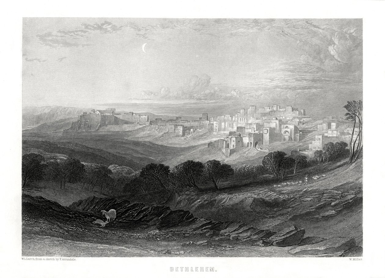 Betlehem, Palestina, 1800-talet av W. Miller