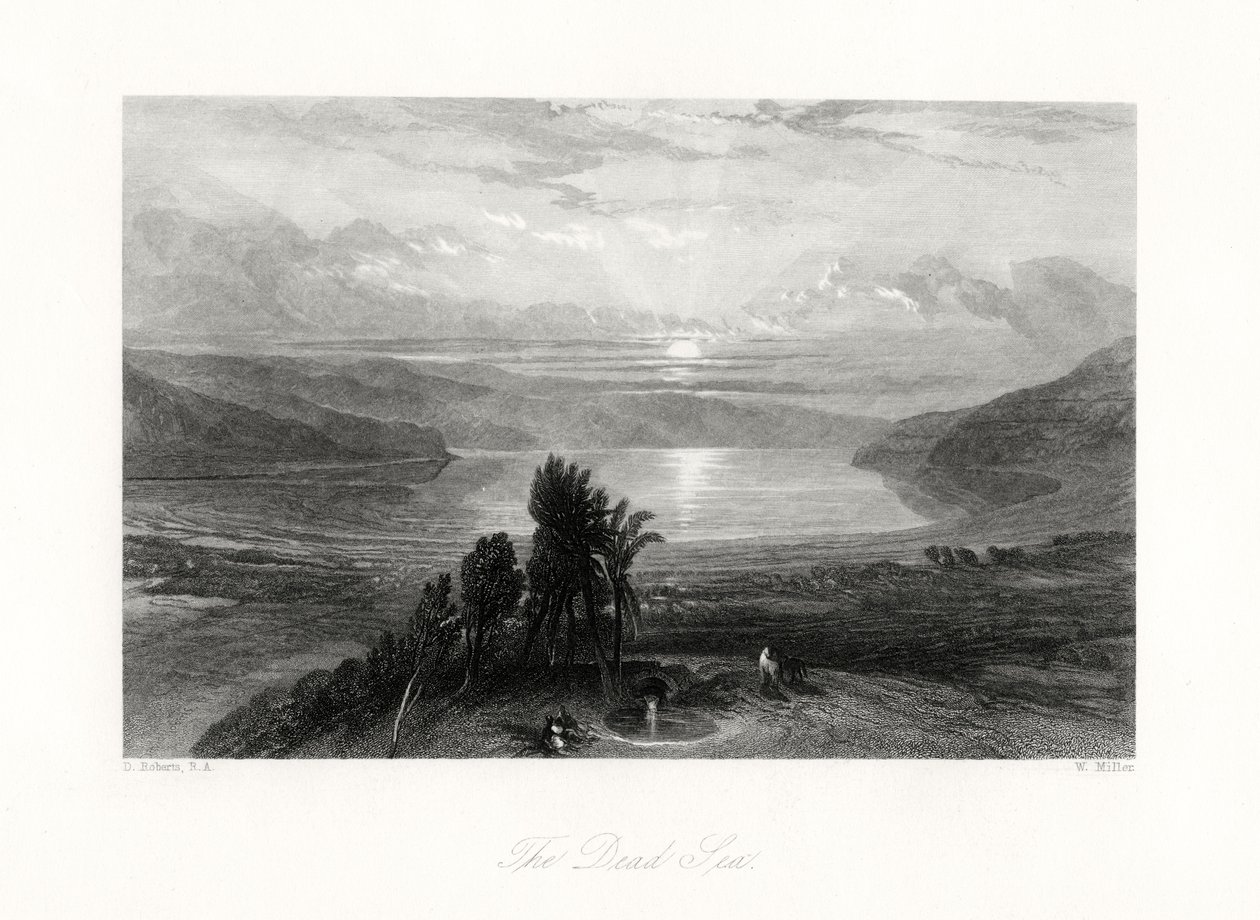 Döda havet, 1800-talet av W. Miller