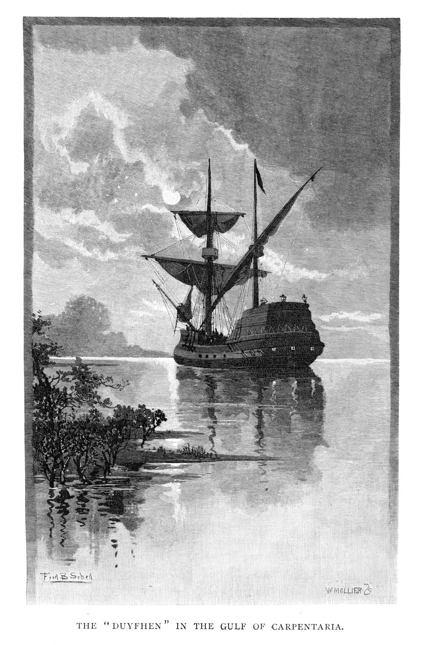 Duyfken i Carpentariabukten, Australien, 1606 1886. av W. Mollier