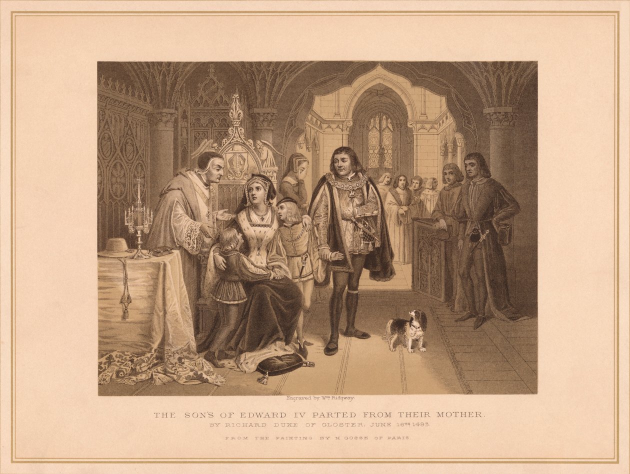 "Edvard IV:s son skildes från sin mor, av Richard Duke of Gloucester, 16 juni 1483", av W Ridgway