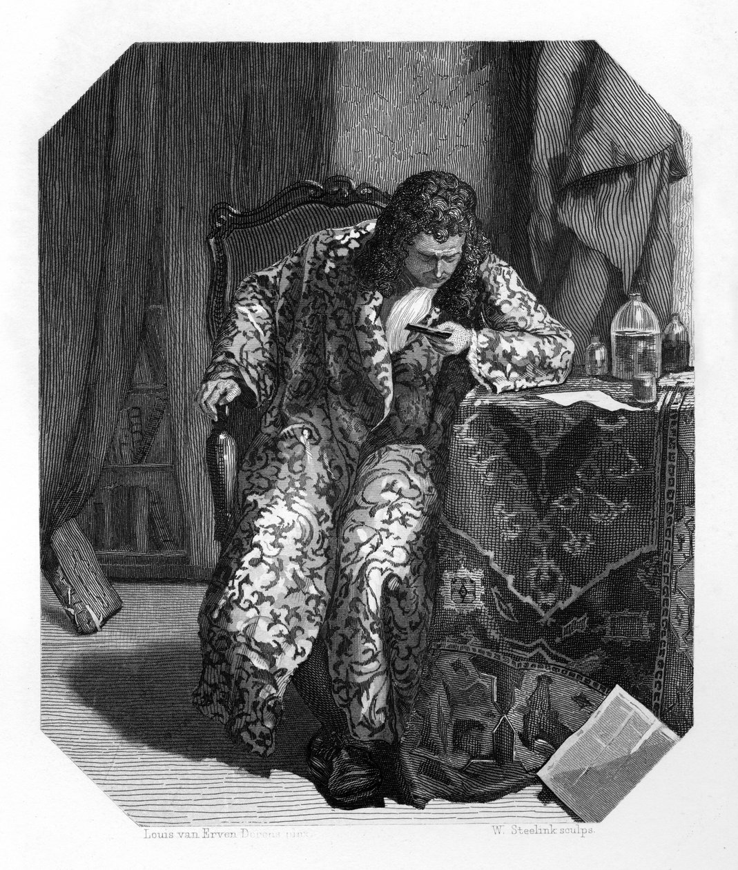 Antoni van Leeuwenhoek, holländsk forskare och pionjär inom mikroskopi från 1600-talet, c1870 av W. Steelink