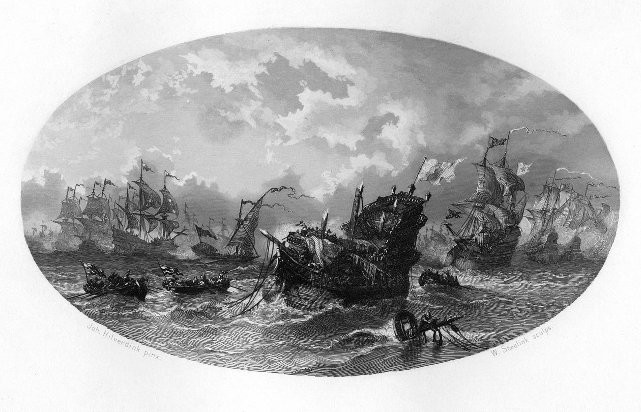 Den oövervinnerliga flottan, 1588 c1870 av W. Steelink