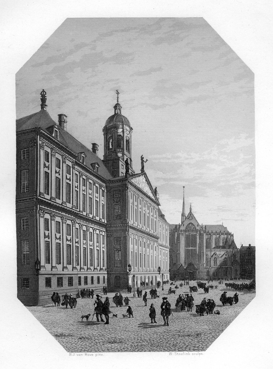 Rådhuset i Amsterdam, Nederländerna, c1870 av W. Steelink