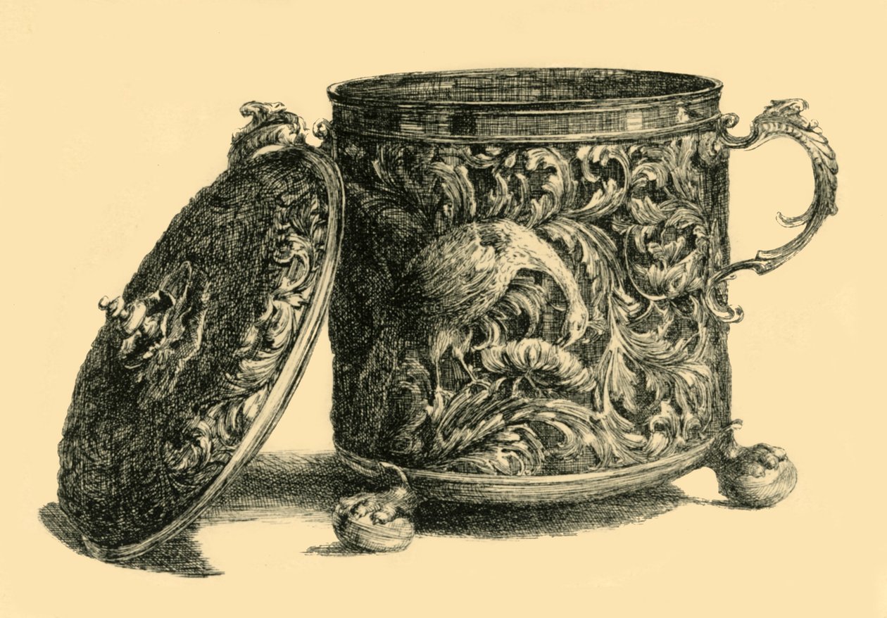 Förgylld bägare och lock, 1669-1670, 1881. av W T Roberts