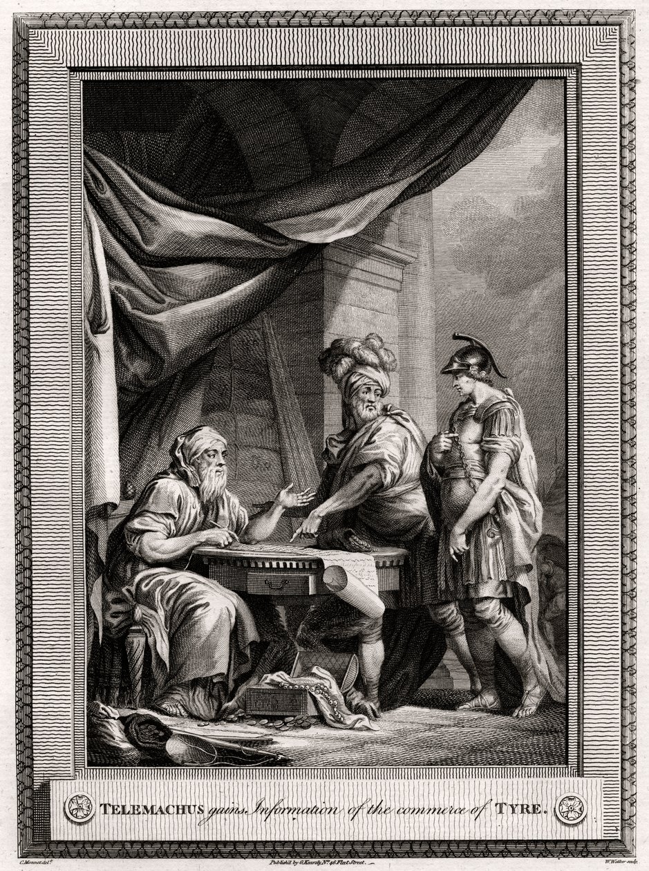 Telemachus får information om handeln i Tyrus, 1775 av W. Walker