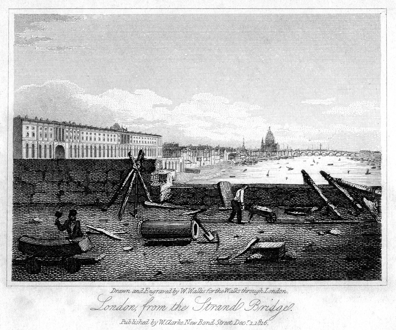 London från Strand Bridge, 1816. av W. Wallis