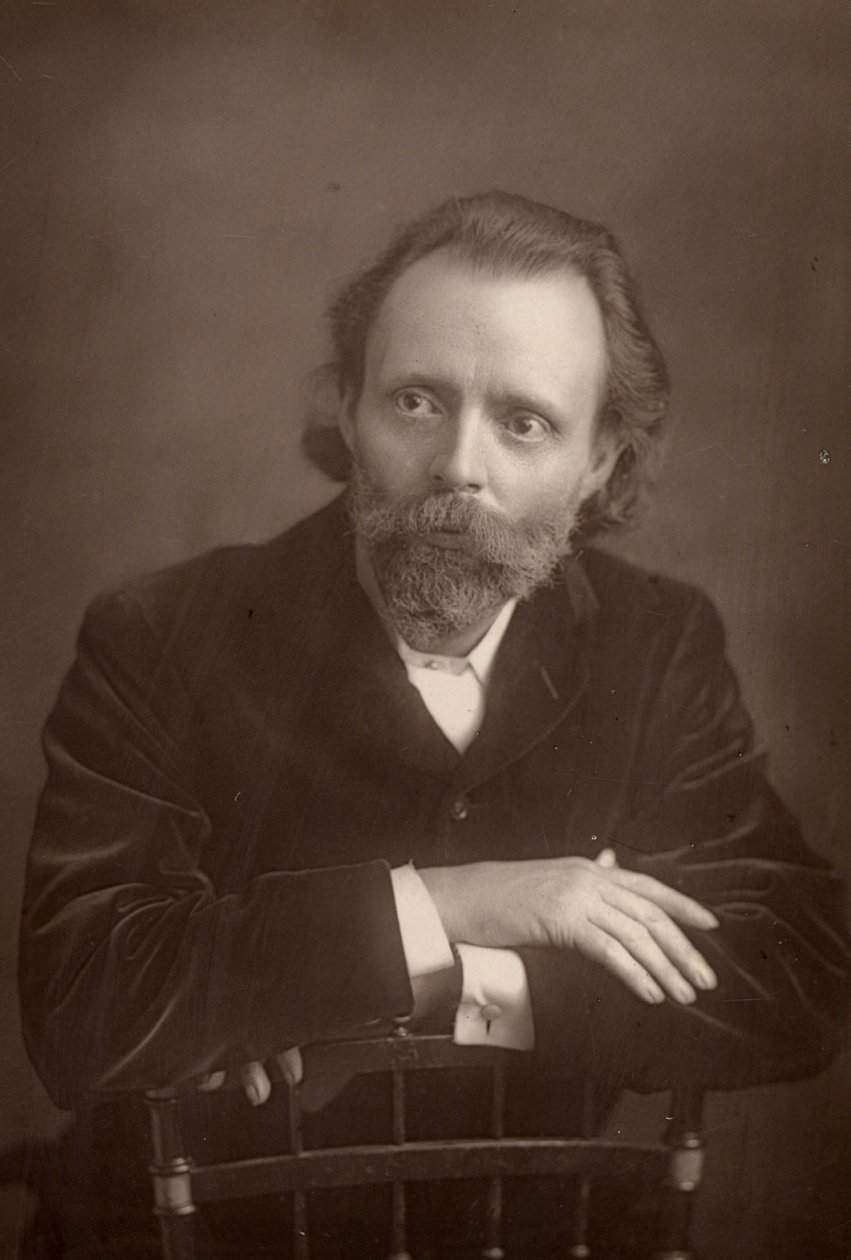""(Thomas Henry) Hall Caine (1853-1931) engelsk författare. Dante Gabriel Rossettis följeslagare i slutet av den senares liv (1881-1882) (woodburytyp) av W. and D. (after) Downey