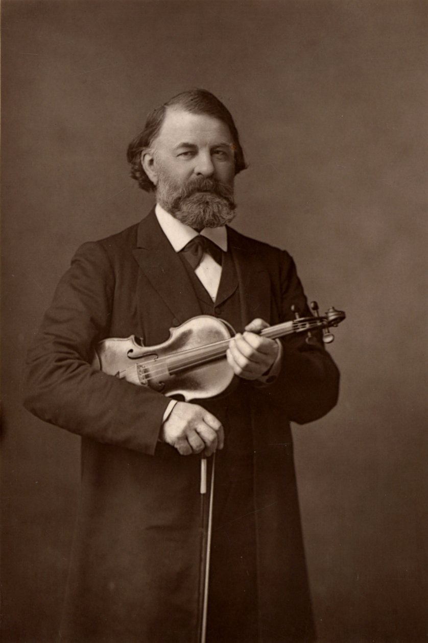 ""Joseph Joachim (1831-1907) ungersk violinist, kompositör och direktör för Berlins konservatorium (woodburytype) av W. and D. (after) Downey