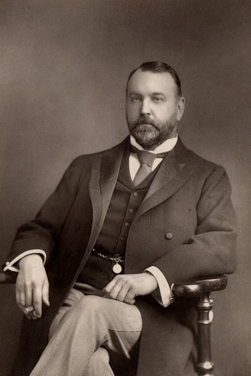 ""Sydney Grundy (1848-1914) engelsk dramatiker och advokat. Författare till ett flertal pjäser, främst komedier och farser. (woodburytype) av W. and D. (after) Downey
